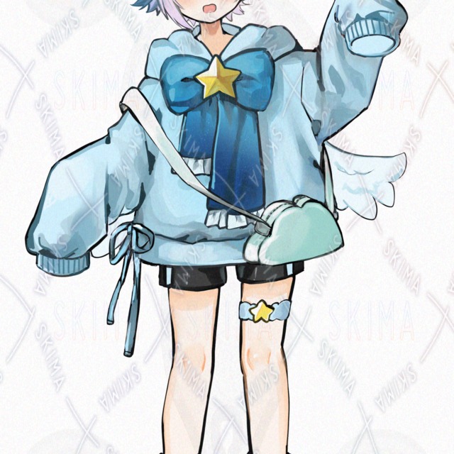 Image 10 of Light Blue Angel Boy – 10 Expressions