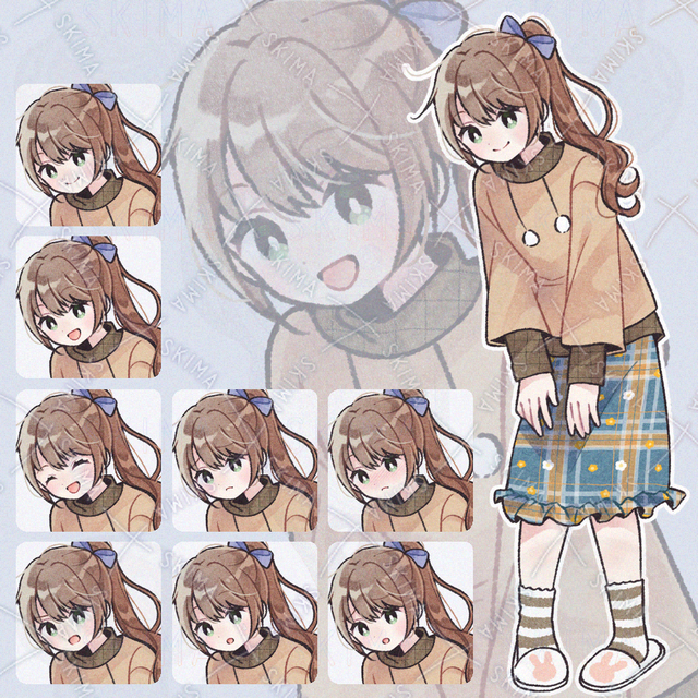 Casual Clothes × Cute and Relaxed Girl (Standing Illustration / Full Body / Commercial Use Permitted) / 8 Expressions Total [No. 04] 的商品圖片