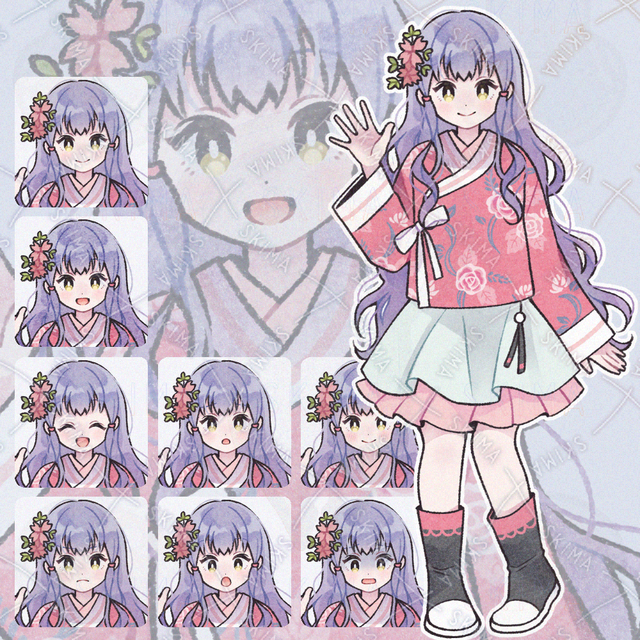 Casual Clothes × Cute and Relaxed Girl (Standing Illustration / Full Body / Commercial Use Permitted) / 8 Expressions Total [No. 05] 的商品圖片