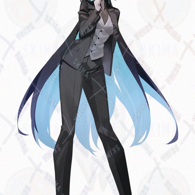 Image 6 of 9 Expression Variations: Woman in Suit with Long Black Hair