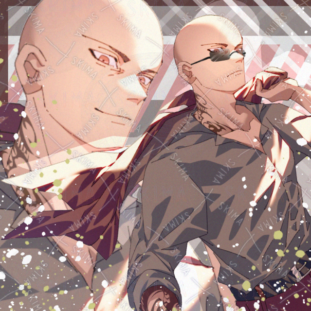 Image of Suit-Clad Middle-Aged Fantasy Man with Shaved Head and Sunglasses — Variations Included