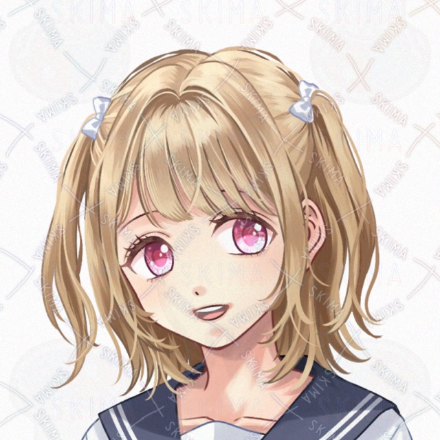 Image 7 of Blonde High School Girl Character (5 Expressions + Bonus Icons)