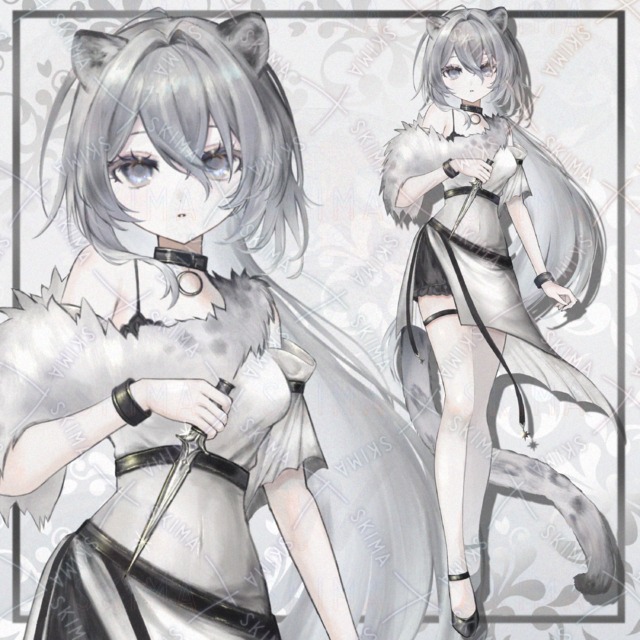 [表情8種＋耳尻尾・返り血差分]白豹ちゃん