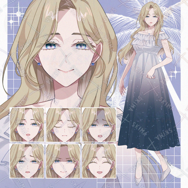 Image of 7 Expressions: Blonde Woman