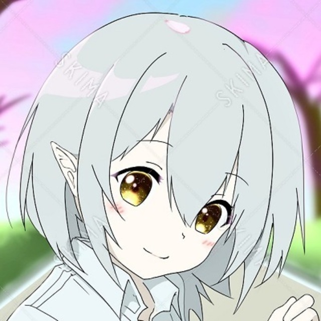 ＳＮＳアイコン　白髪エルフ