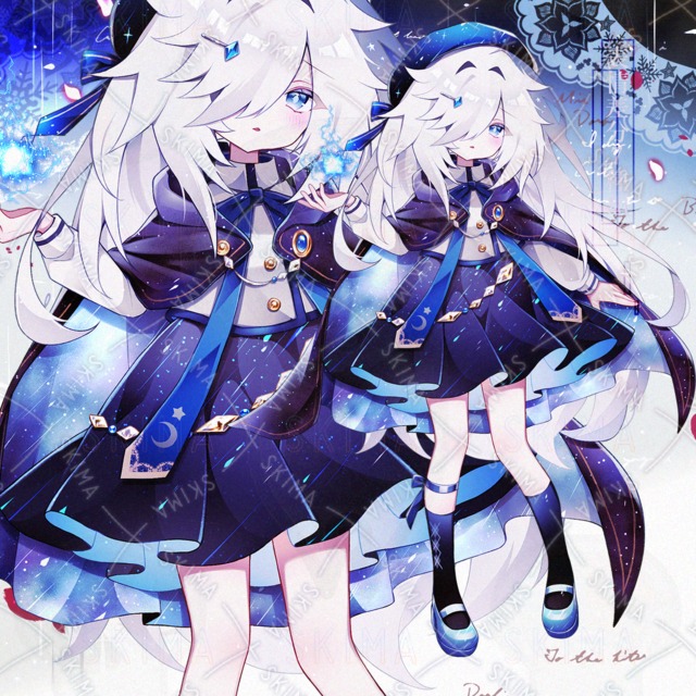 Image of Blue-Eyed White-Hair Girl