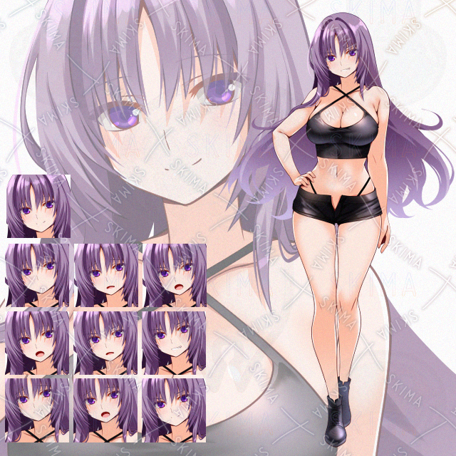 【表情10種】タンクトップ女性