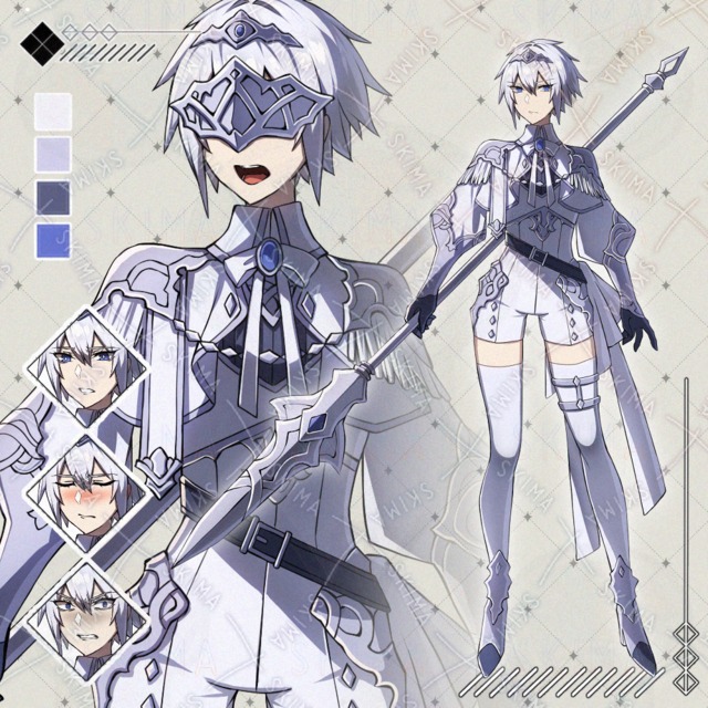 中性的な白騎士【表情9種】の商品画像