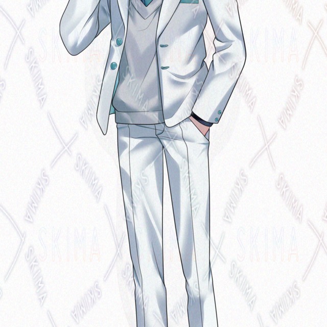 Image 8 of Cool Man in White Jacket – 5 Facial Expressions + Scarf Variations