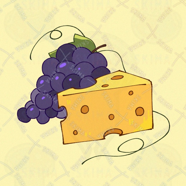 Image of Grapes and Cheese Icon