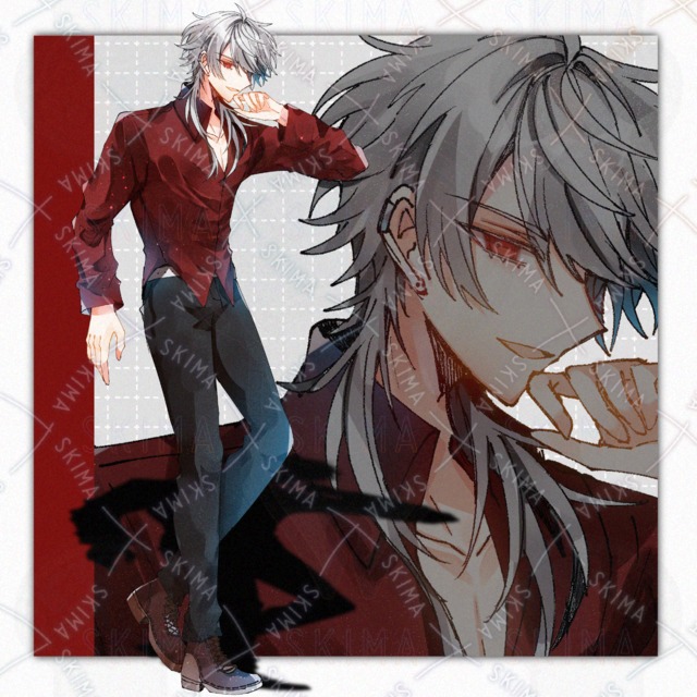 White-Hair Red-Eyes Man: 9 Expression Variations 的商品圖片