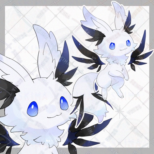 Image of Black-and-White Kemono [9 Expressions]