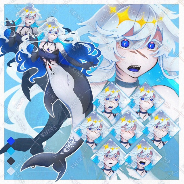 Image of Mermaid Girl – Multiple Facial Expressions