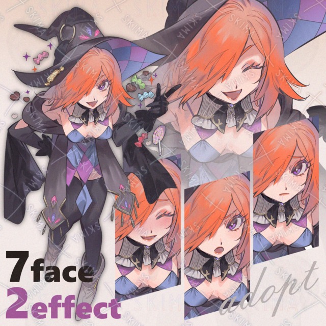 Witch Character Sprite Pack (7 Expressions + 2 Effects) 的商品圖片