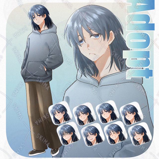 Image of 9 Expressions: Male Standing Illustration 02