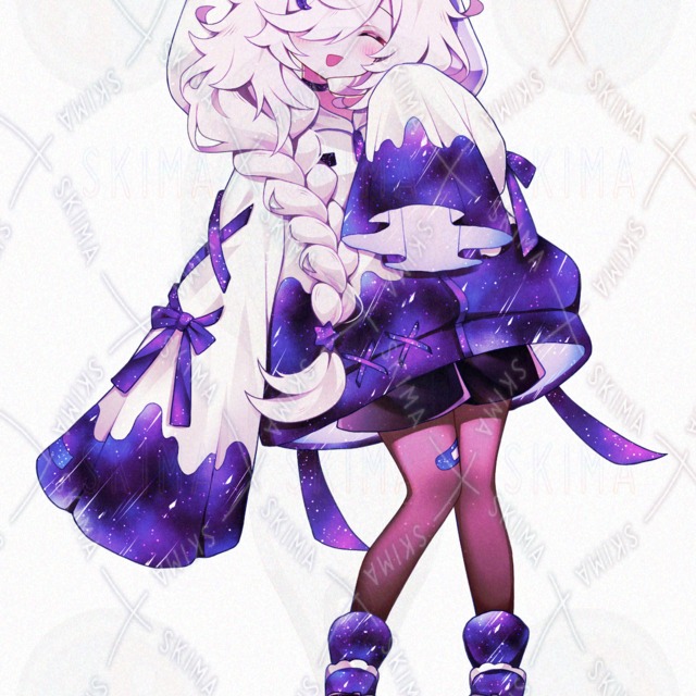 宇宙柄の猫耳パーカーを着た子の商品画像5枚目