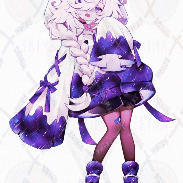 宇宙柄の猫耳パーカーを着た子の商品画像6枚目