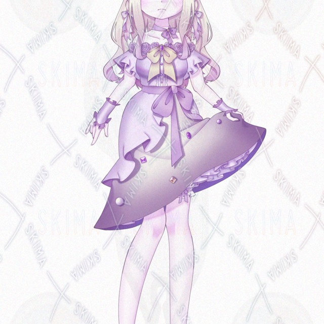 Image 5 of Standing Illustration with 5 Expressions: Girl in Light Purple Dress