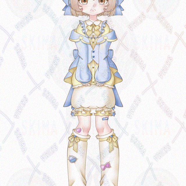 서있는 그림/표정 5종】노란색 코디의 소녀 상품 이미지 5번째