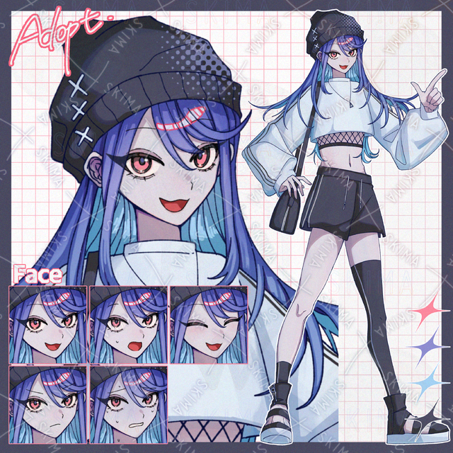 Adopt：ニット帽の女の子【表情5種】