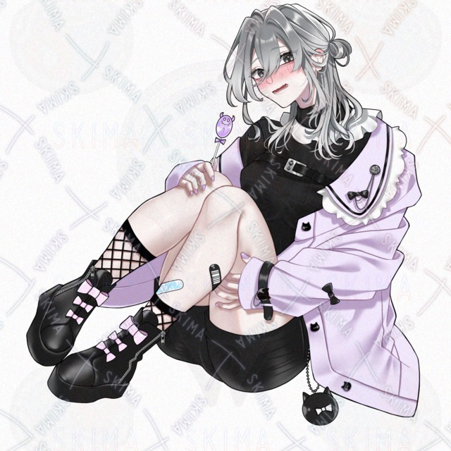 Standing Illustration & Mini Character: Silver-Haired Girl with 9 Expressions 的商品圖片第 5 張