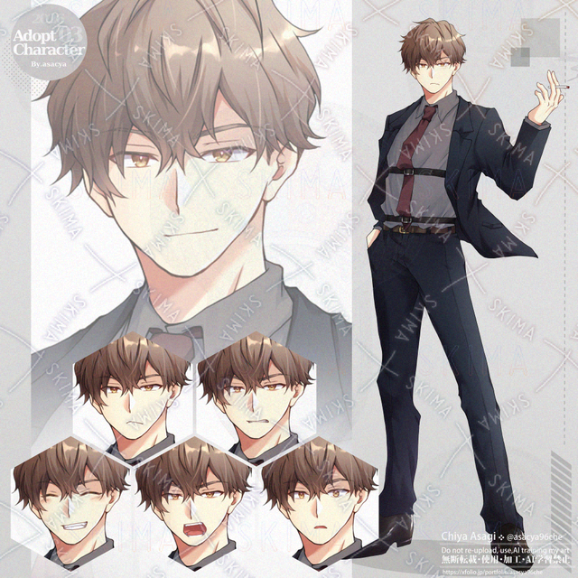 【表情6種】スーツ男性の商品画像