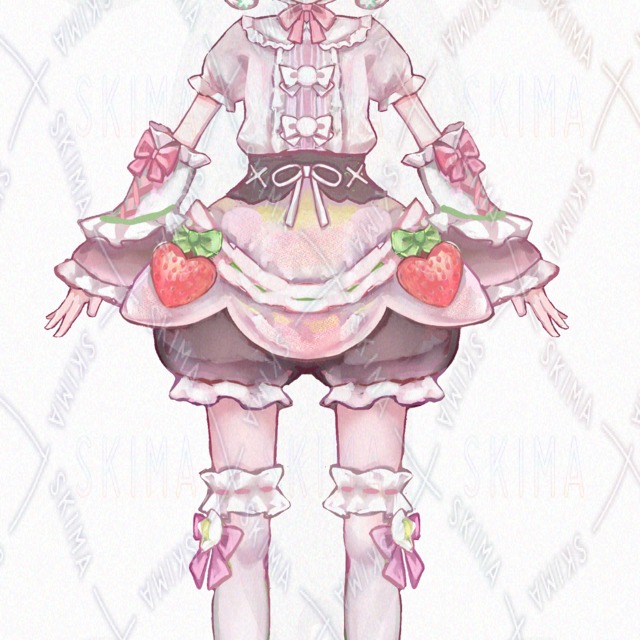 딸기 미르쿠 모티브의 소녀 상품 이미지 3번째