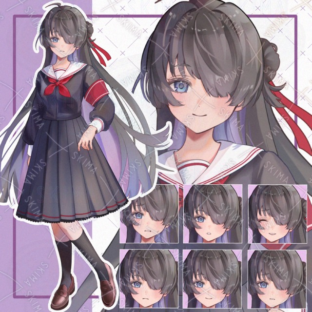 【差分6種】セーラー服の女の子