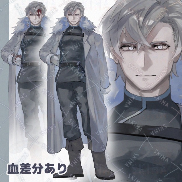 【表情9種】軍服の男性