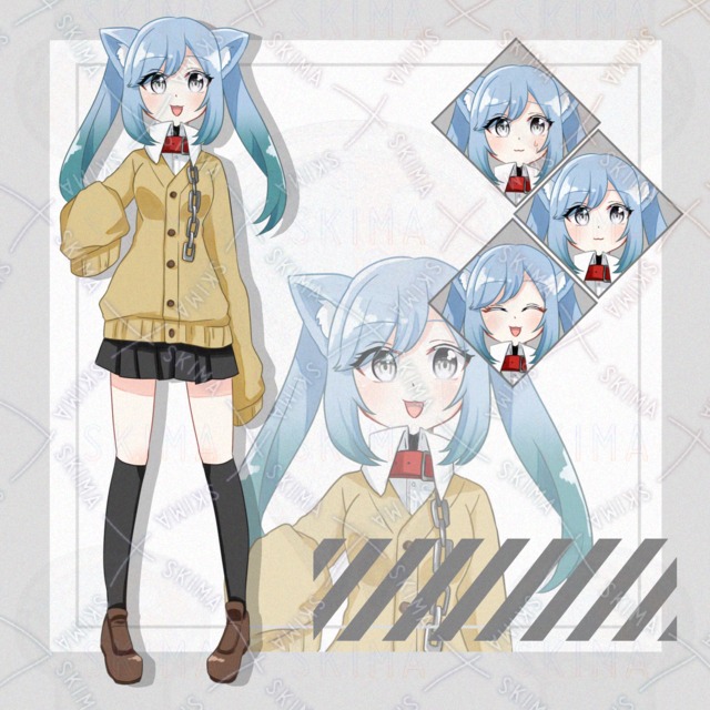 Image of 4 Expressions: High School Girl with Animal Ears