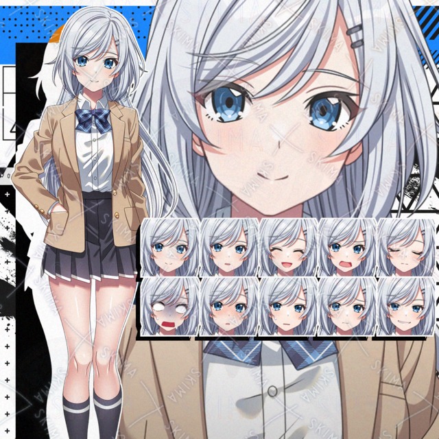 【表情10種】親しみやすい雰囲気の女子高校生の商品画像