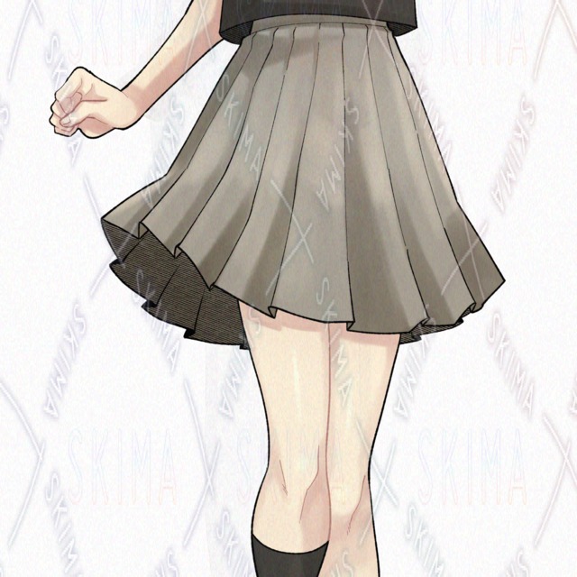 Image 4 of Full-Body Illustration: Girl in Sailor Uniform (Summer and Winter Set)
