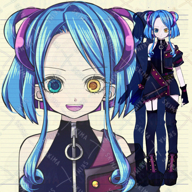 Image of 7 Expressions: Girl with Different-Colored Eyes