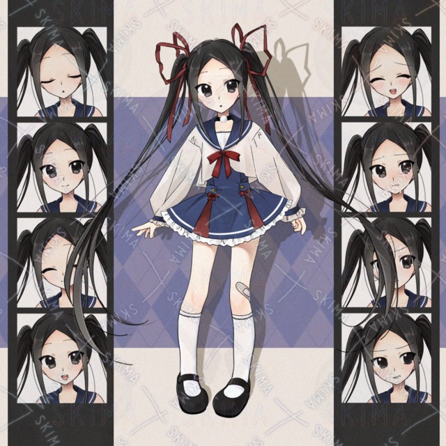 Black-Haired Twin-Tailed Girl (Includes Ribbon and Other Variations) 的商品圖片