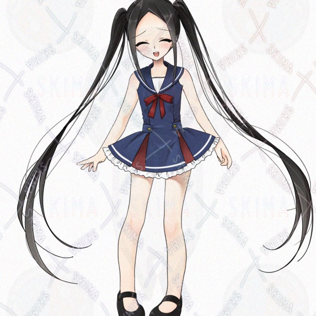 Black-Haired Twin-Tailed Girl (Includes Ribbon and Other Variations) 的商品圖片第 7 張
