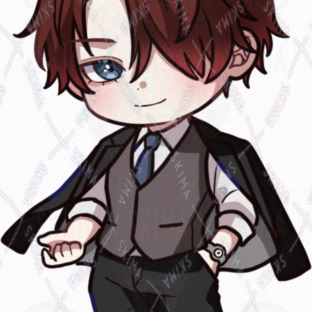 【差分7種+小物差分+ミニキャラ】スーツにハーネスを付けた片目隠れのお兄さんの商品画像11枚目