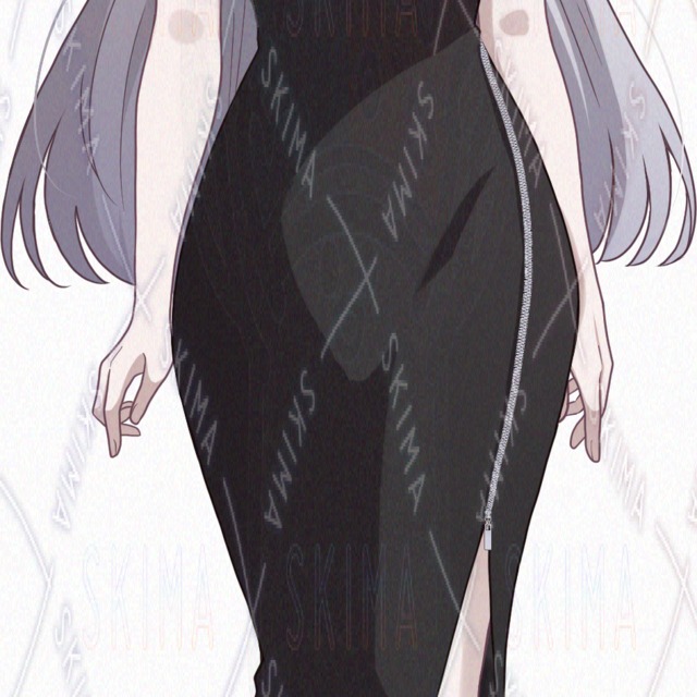 차이점 8종+미니 캐릭터+의상 차이점】은발 롱헤어 블랙 원피스 언니 상품 이미지 5번째