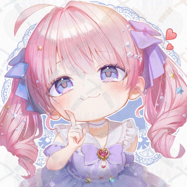 夢かわピンクツインテールの女の子｜透明感・厚塗り