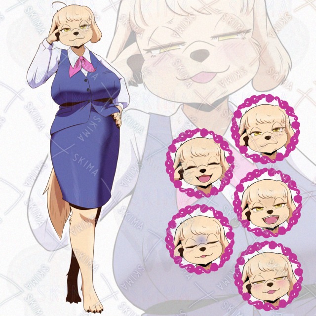 Beast-Themed Suit Woman Standing Illustration | For TRPGs, Streaming, and Games | Includes Expression Variations 的商品圖片