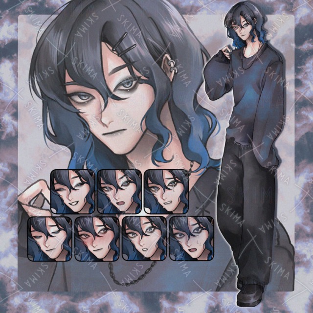 Image of 8 Downcast Male Expression Variations