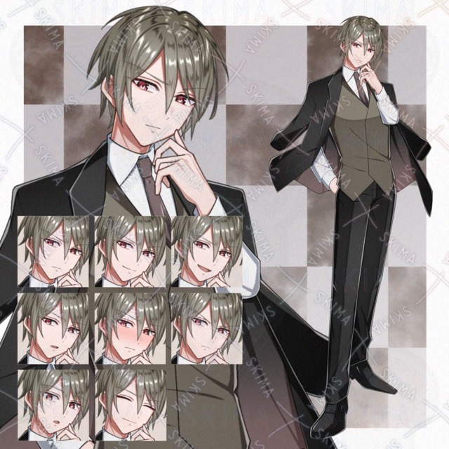 Image of 8 Male Character Standing Pose Expression Variations
