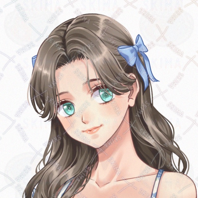 꽃무늬 원피스 여성 캐릭터 (5가지 표정 + 추가 아이콘용 소재) 상품 이미지 7번째