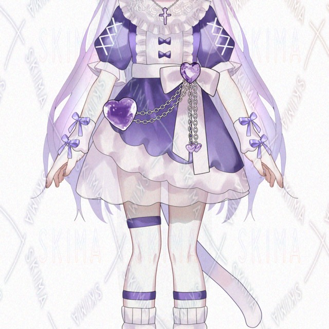 紫猫の女の子【差分8種類】の商品画像2枚目