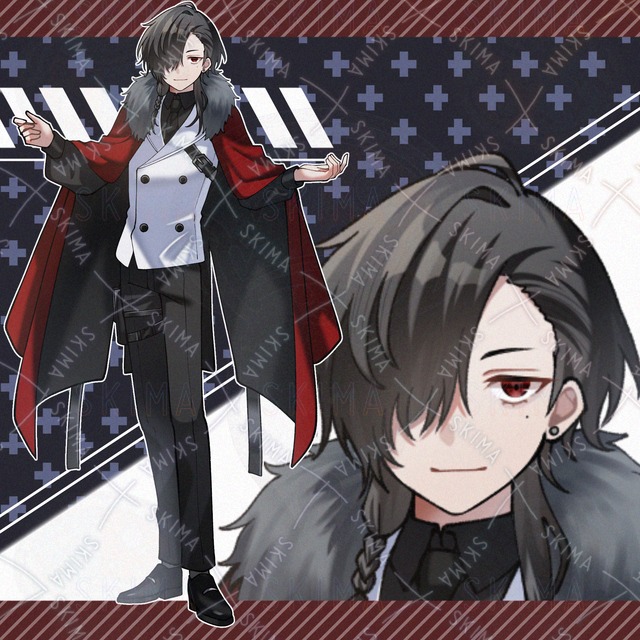adopt.111 黒髪白ベストの男性【表情全5種】