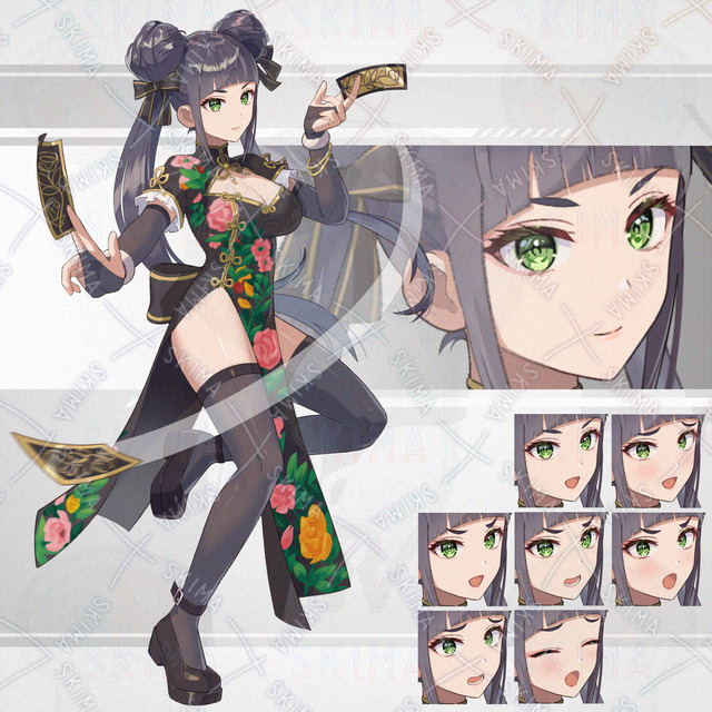 차이나 드레스 (표정 8종 + 이펙트 차이) 상품 이미지