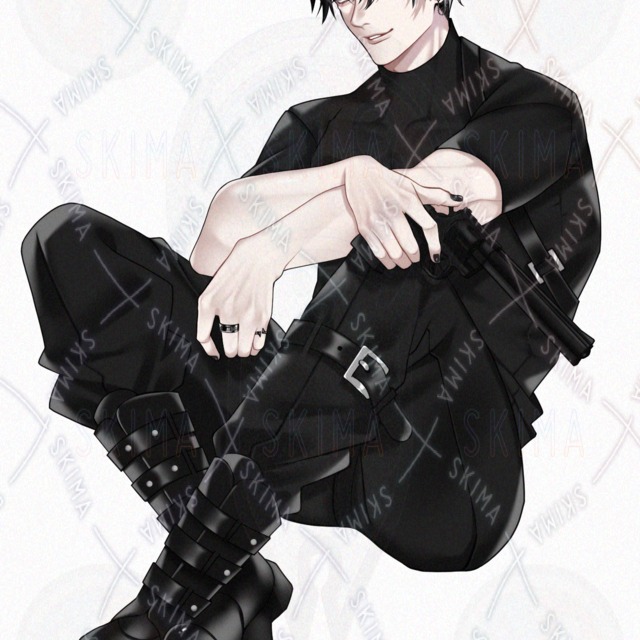 Standing Illustration: Gun + Mini-Character, White × Black Hair (8 Expressions) 的商品圖片第 2 張