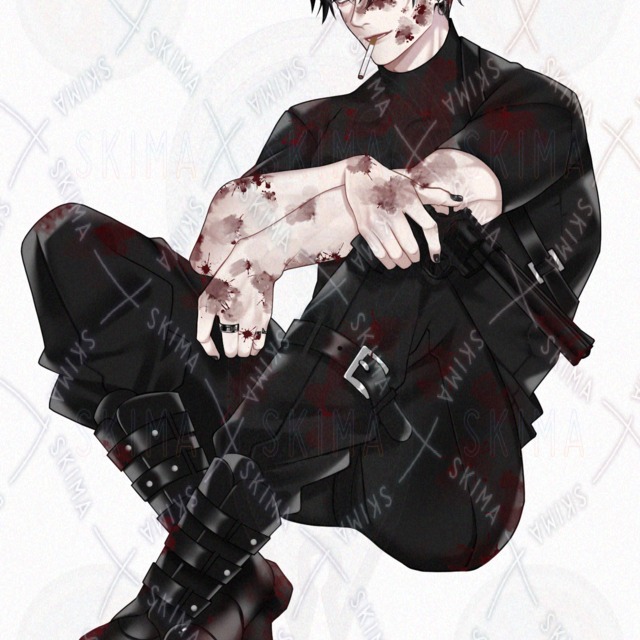 Standing Illustration: Gun + Mini-Character, White × Black Hair (8 Expressions) 的商品圖片第 9 張