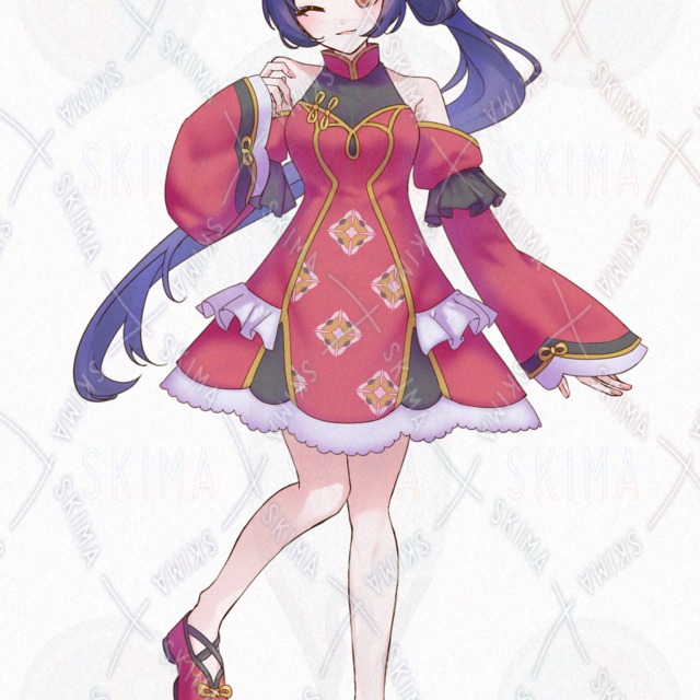 【ミニキャラ付き】中華モチーフの女の子【表情差分6種】の商品画像3枚目