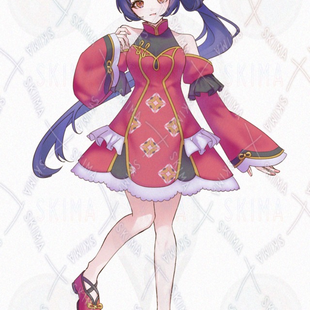 【ミニキャラ付き】中華モチーフの女の子【表情差分6種】の商品画像4枚目