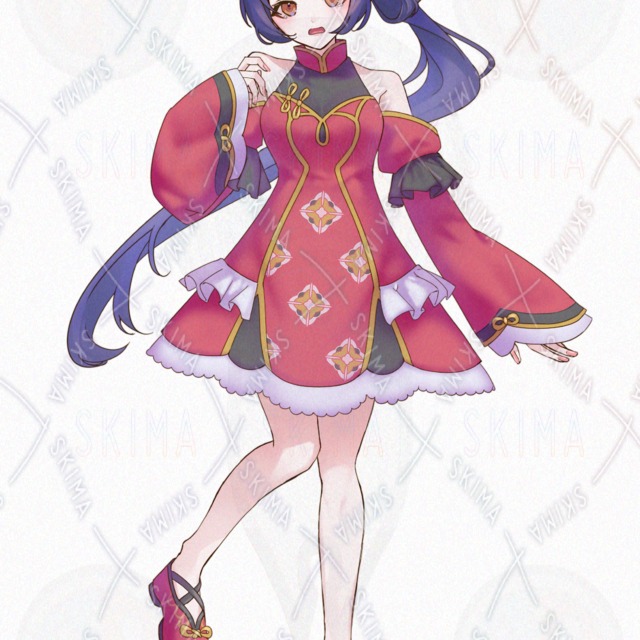 【ミニキャラ付き】中華モチーフの女の子【表情差分6種】の商品画像6枚目